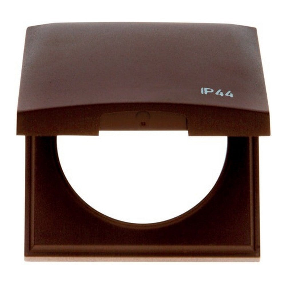 Berker Integro Flow - 1 Gang Frame with Hinged Cover - Brown