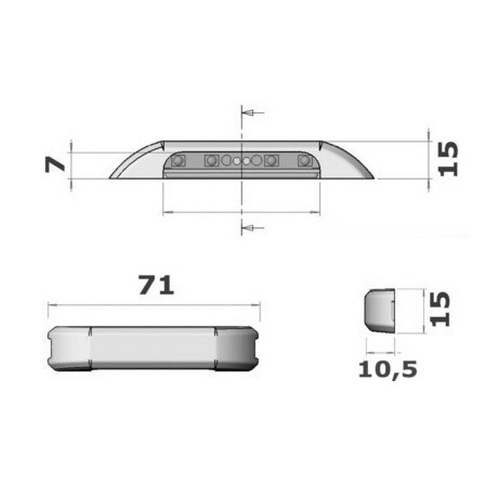 Ambient Warm White Up/Down LED Courtesy Light with Mirror Polished Cover
