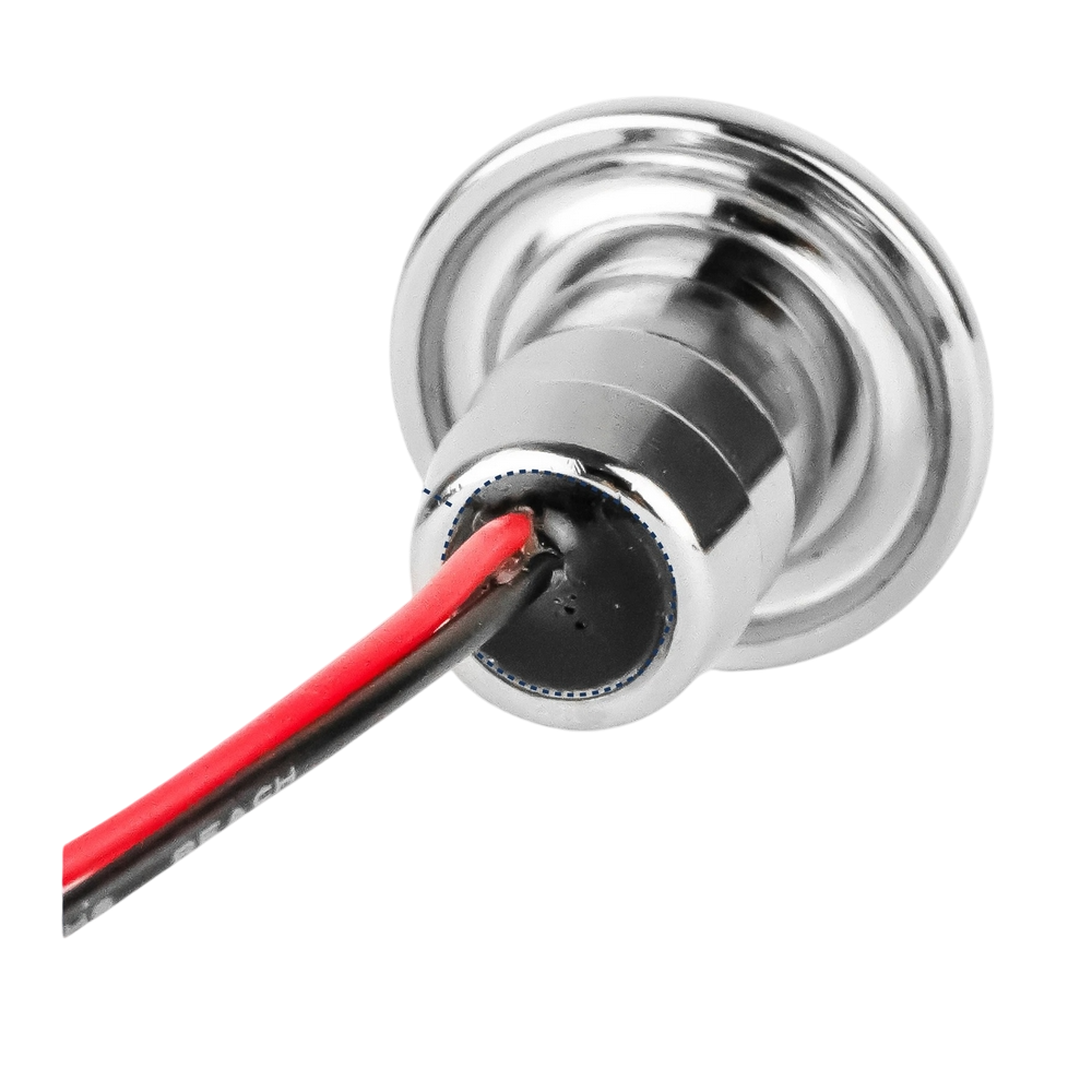 Apus Series Blue Mini LED Courtesy Light in Chromed Brass 12/24V