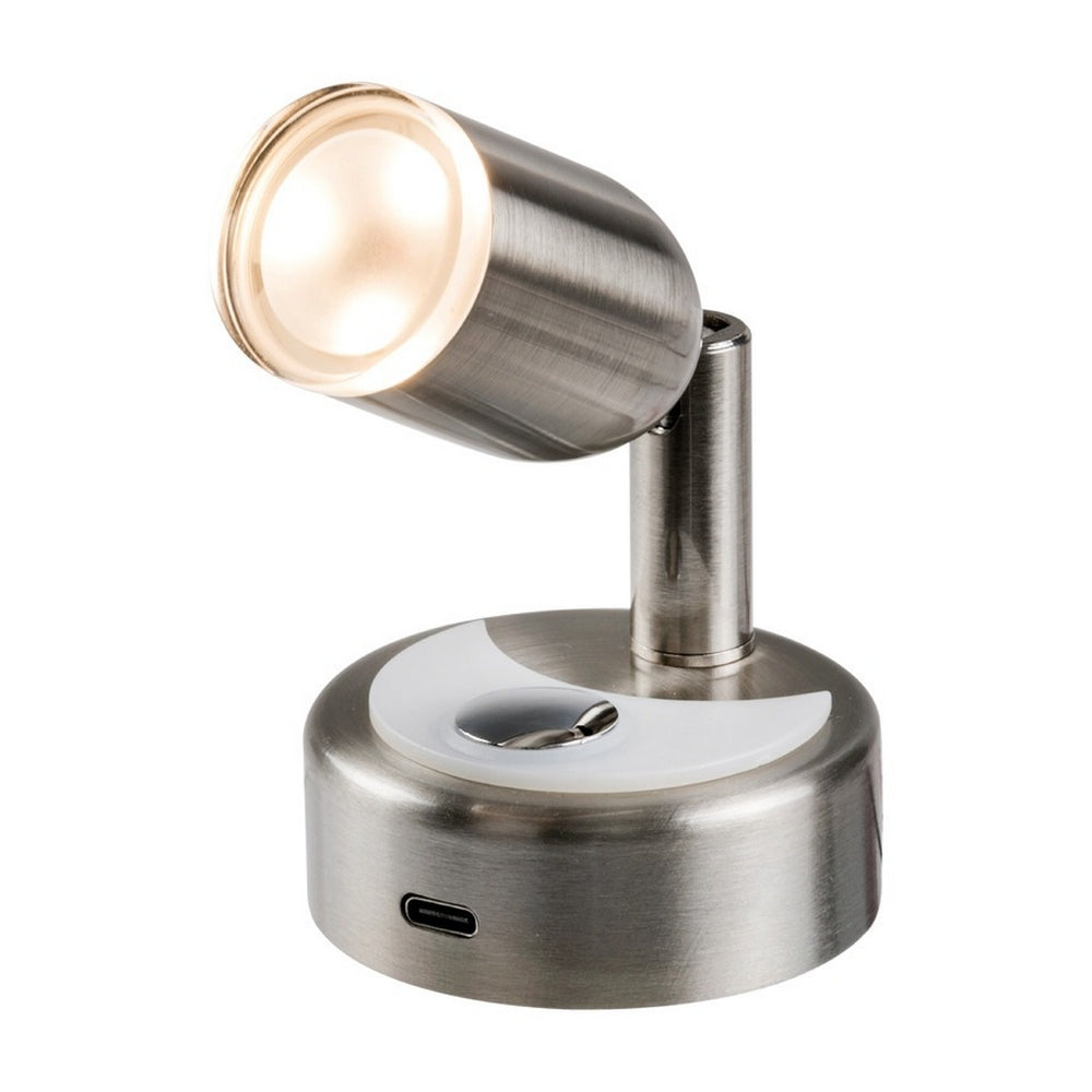 Touch LED Reading Light with USB-C Port - S.S Satin Finish