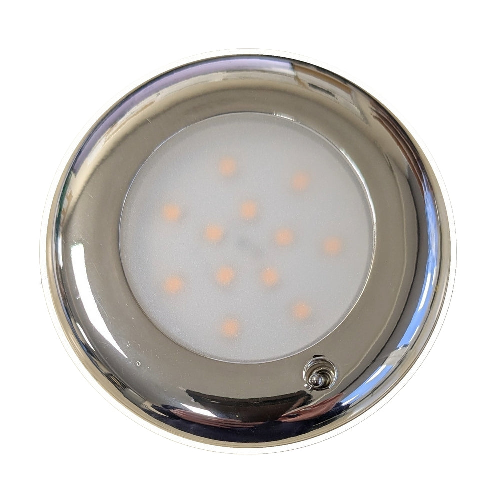 Recessed Mount LED Ceiling Light Chrome Finish - Switched