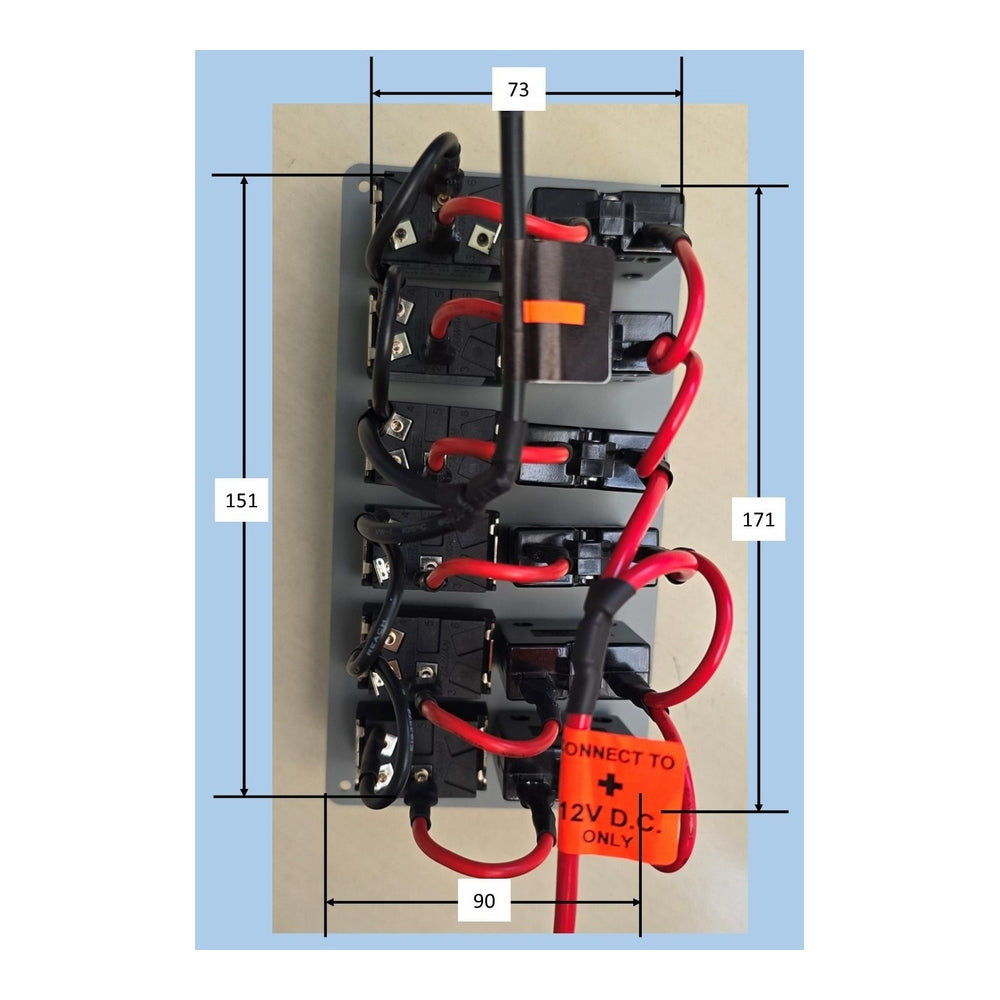 6 Way Switch Panel with Circuit Breakers 14.700.00 - Clearance