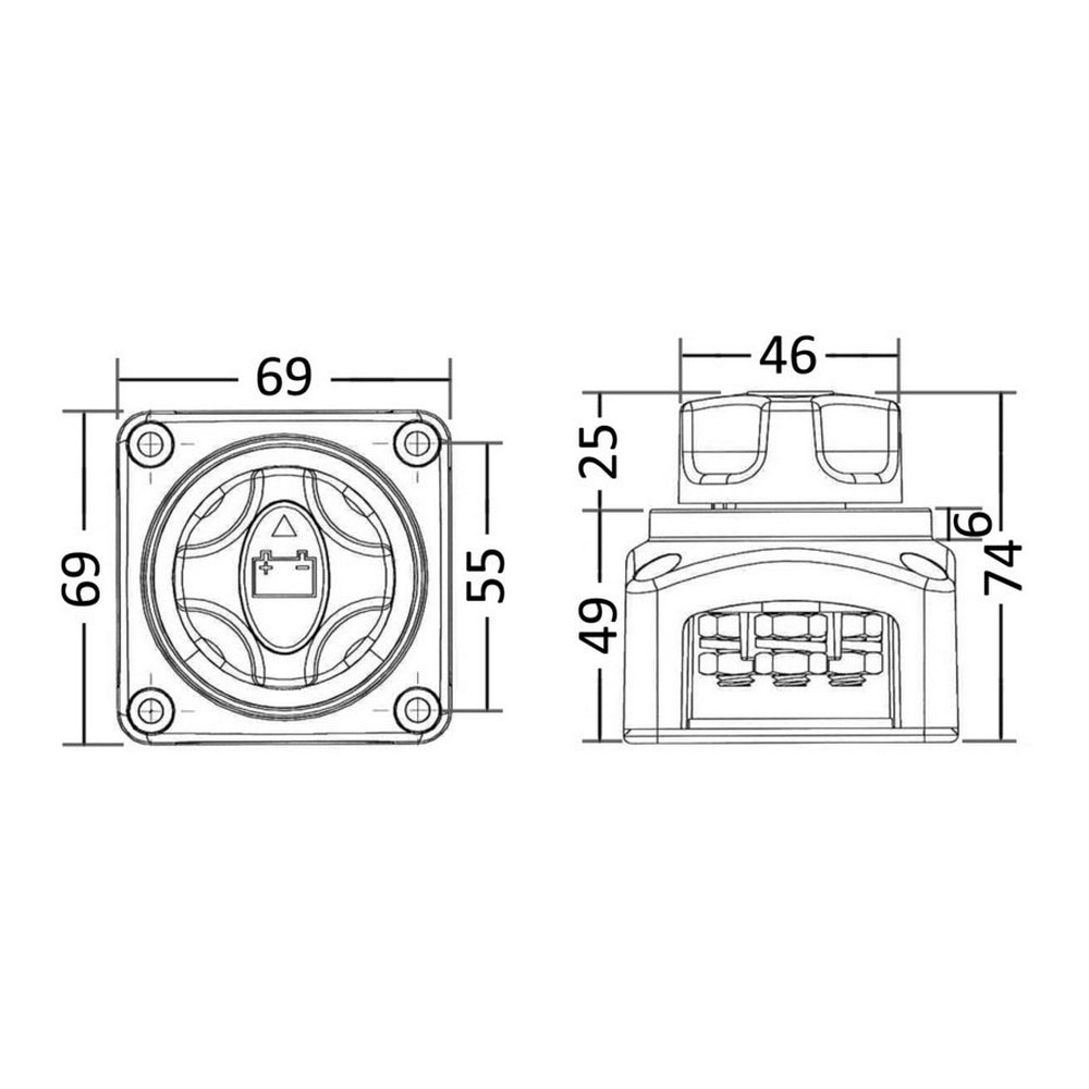Mini Battery Switch 300A with Removable Key