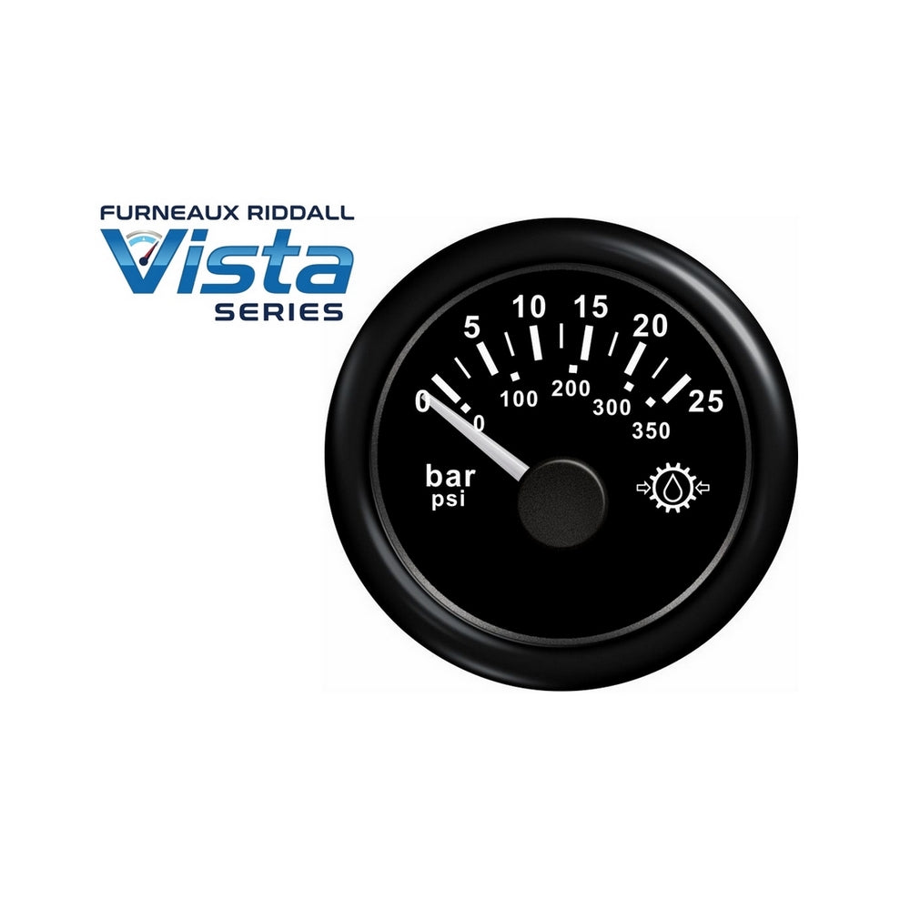 Furneaux Riddall Vista Series Transmission Oil Pressure Gauge 25 Bar (350 PSI)