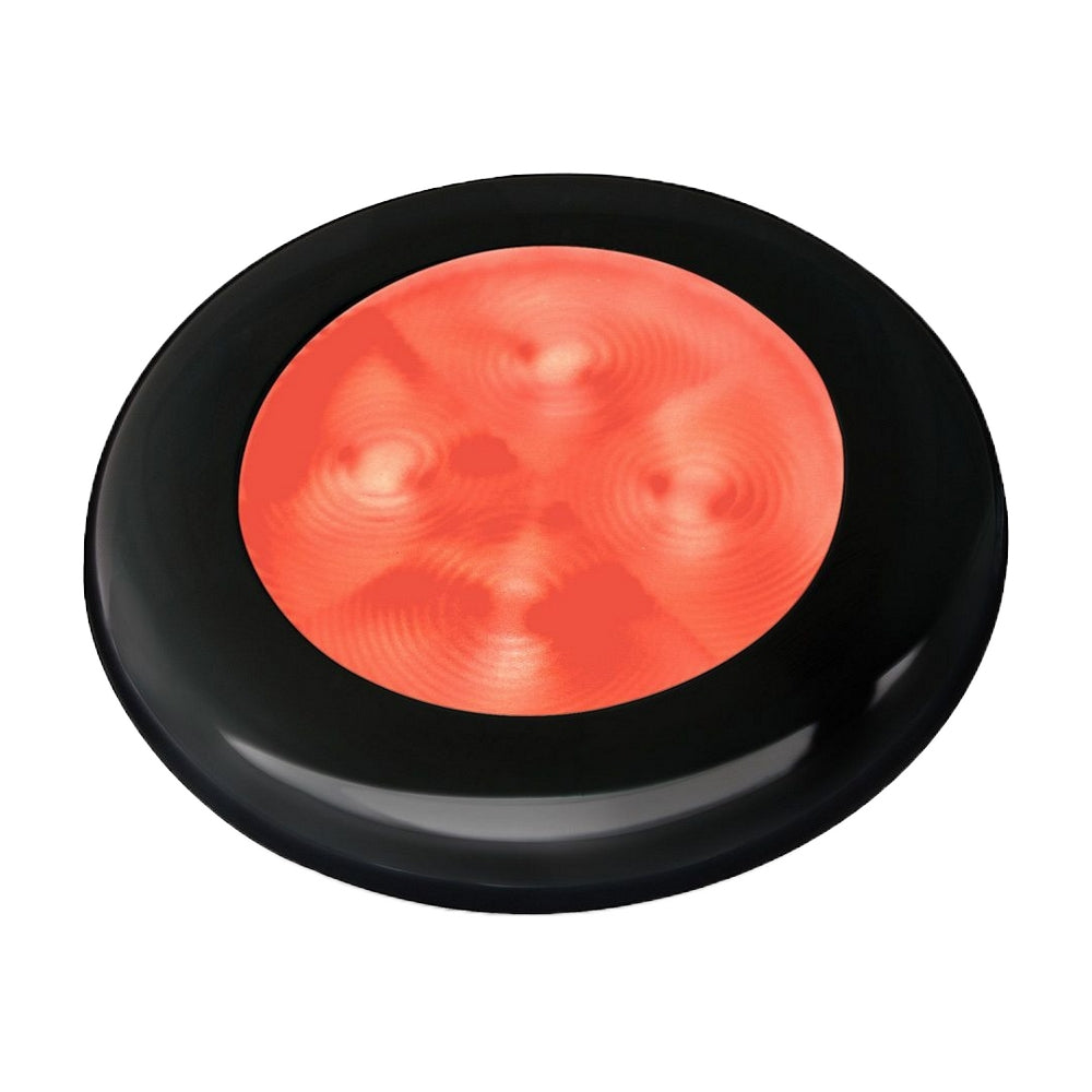 HELLA MARINE ROUND LED COURTESY LAMP - RED LIGHT - BLACK BEZEL - 12V