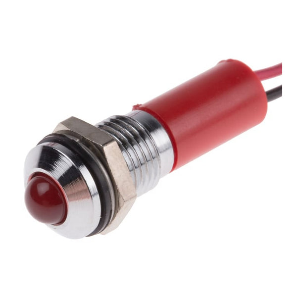 8mm Stainless Steel LED Panel Indicator with Lead 12V - Furneaux Riddall