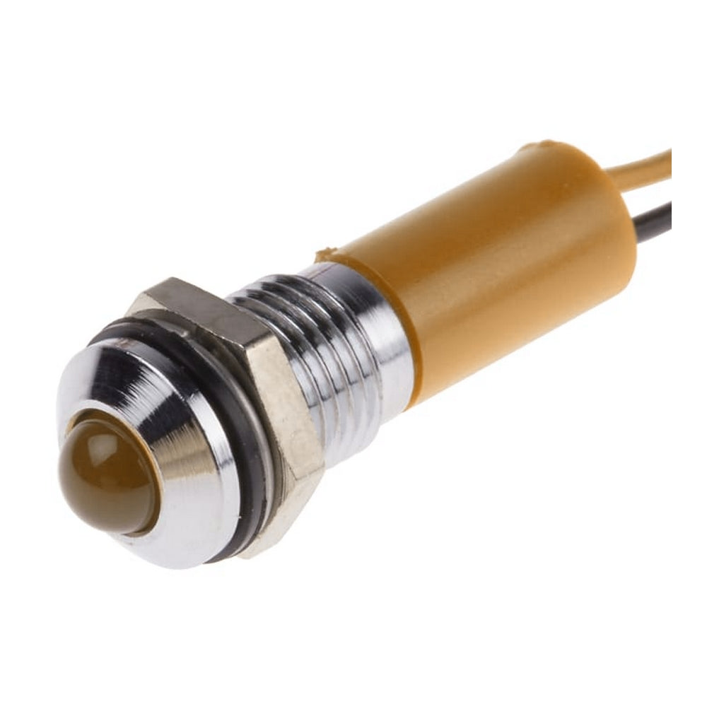 8mm Stainless Steel LED Panel Indicator with Lead 12V