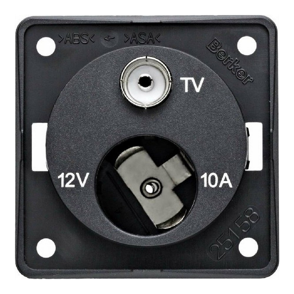 Berker TV Aerial Connector &amp; 12V Socket