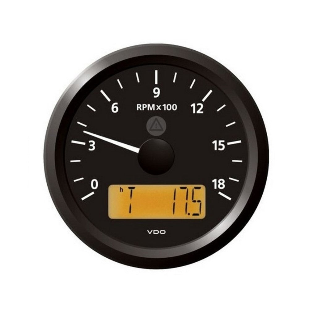 Veratron VDO Viewline 1800 RPM Tachometer with E/H - 85mm - Black Dial