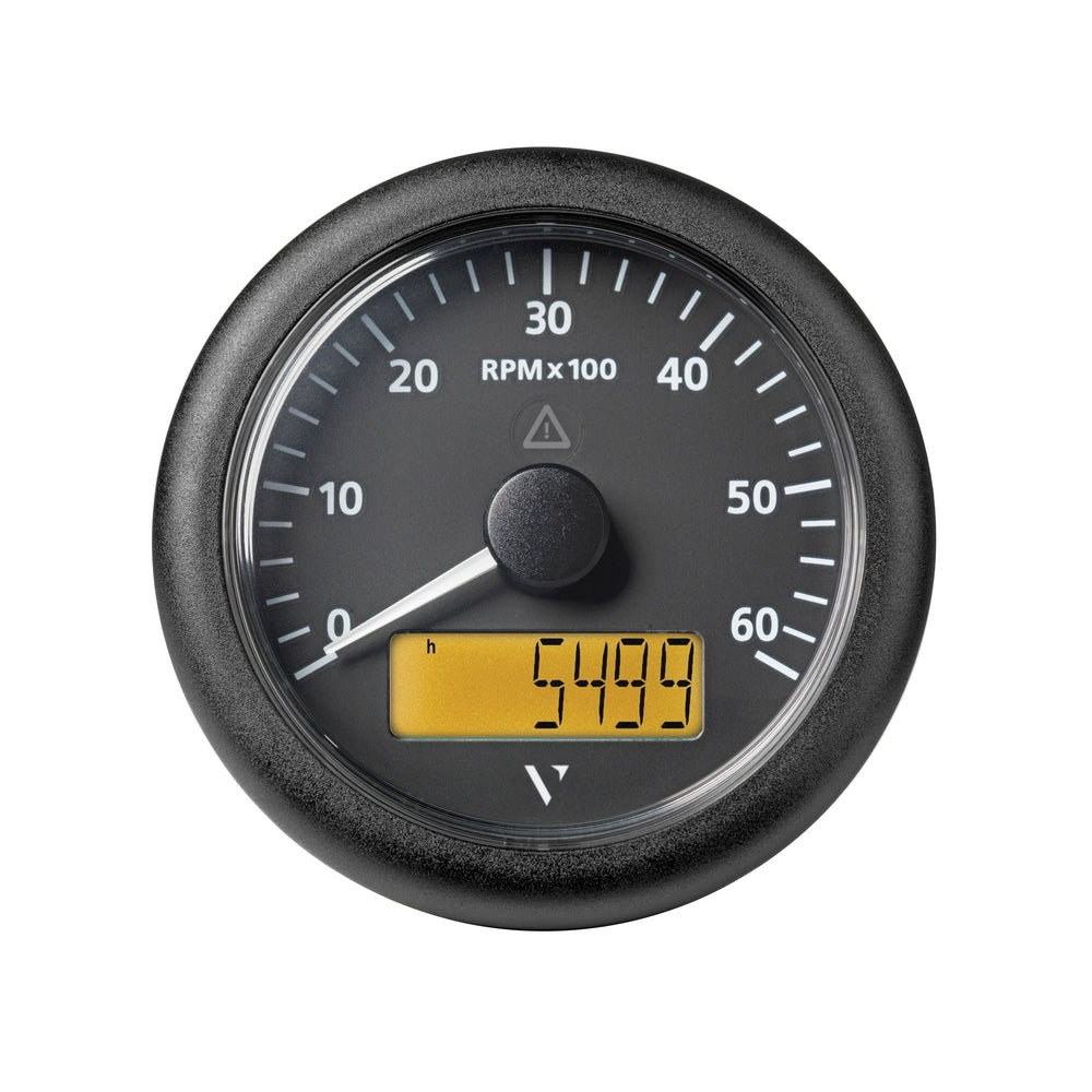 Veratron VDO Viewline 6000 RPM Tachometer with E/H - 85mm - Black Dial