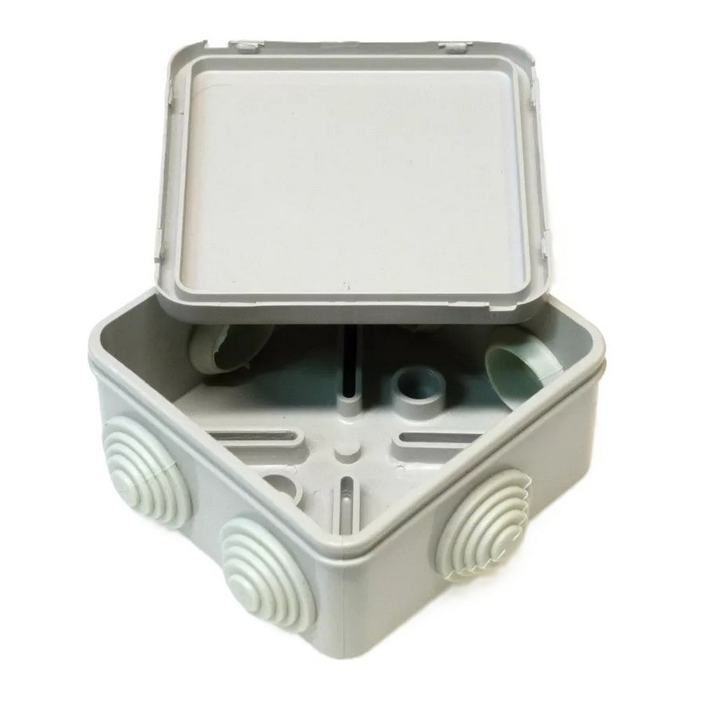 Grey Square Junction Box - 80x80x40mm
