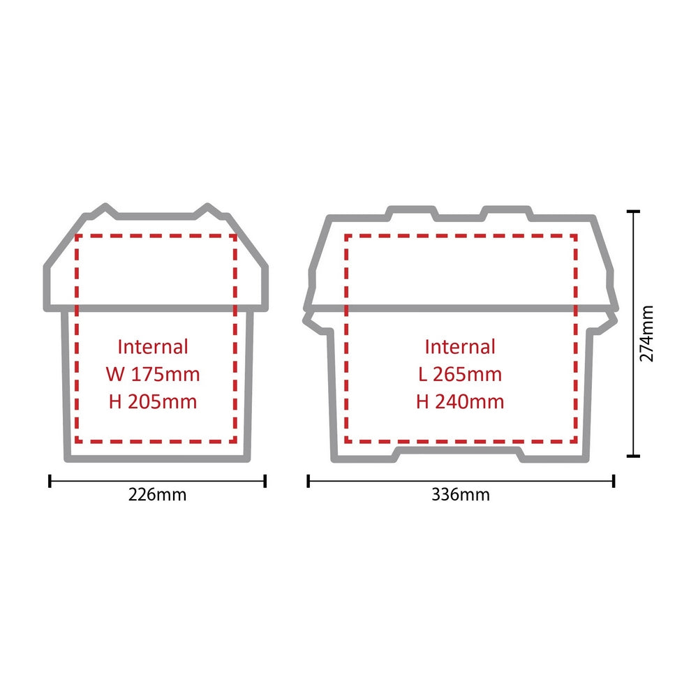 Small Battery Box with Strap - Suitable for Batteries up to 85ah