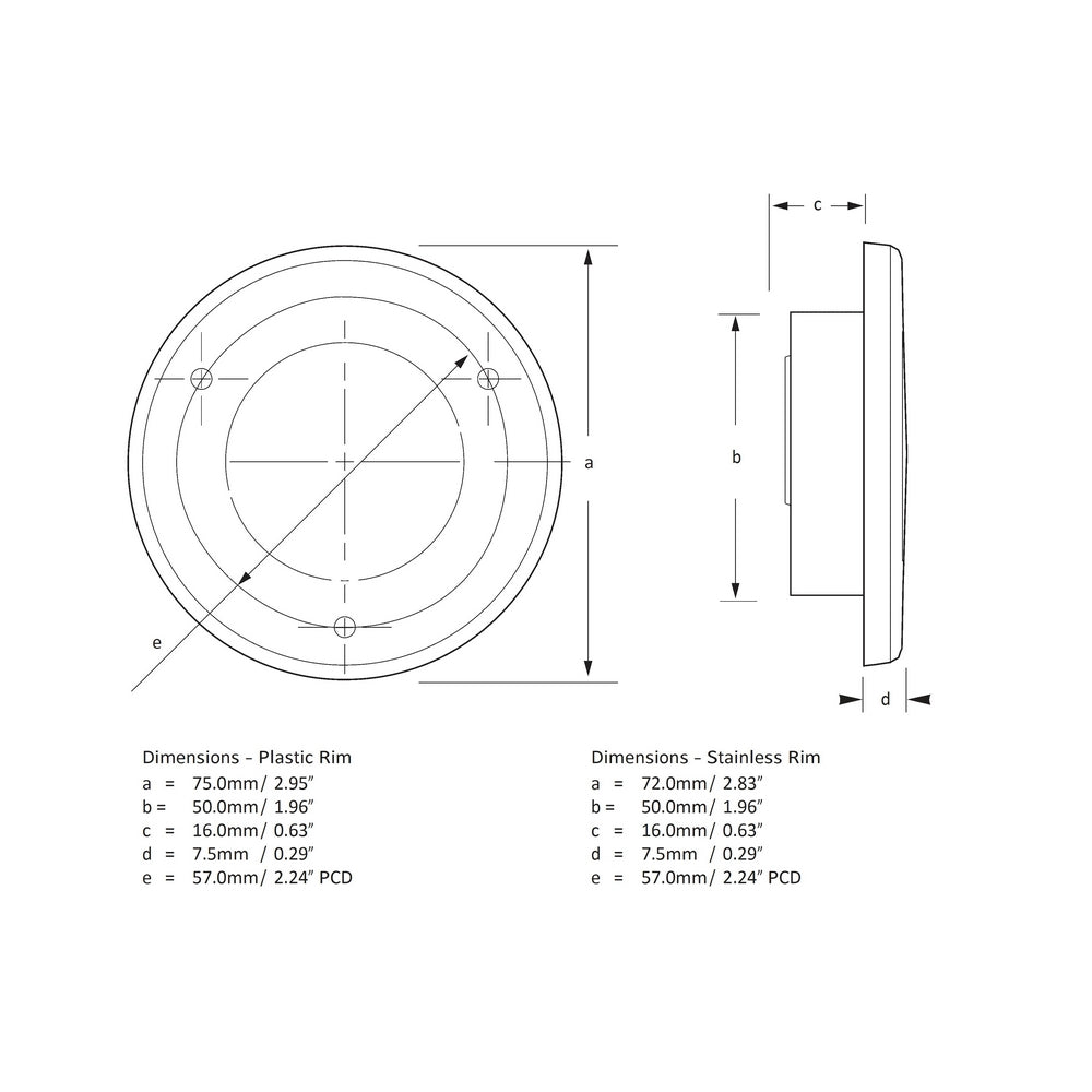 Hella Marine EuroLED 75 - Warm White - 12V - White Bezel