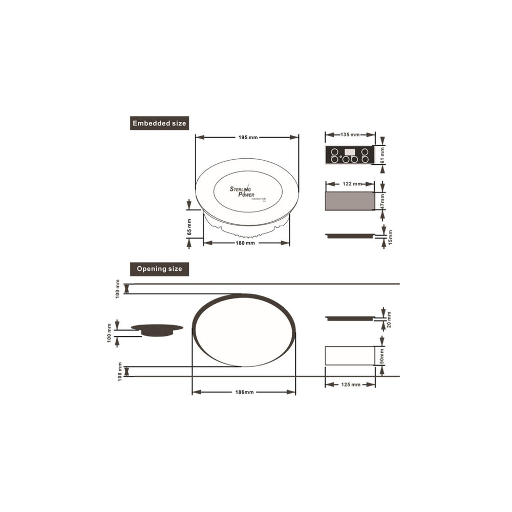 Single Recessed Induction Hob (1000W)