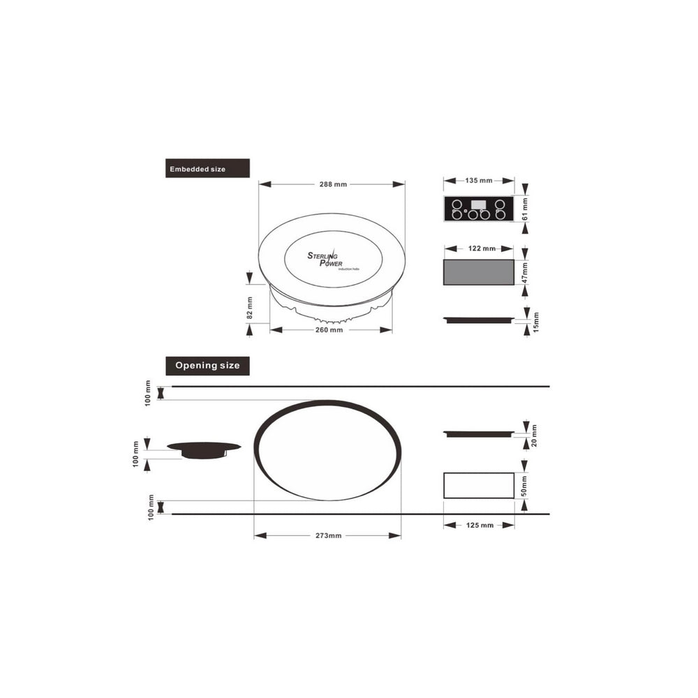 Single Recessed Induction Hob (1800W)