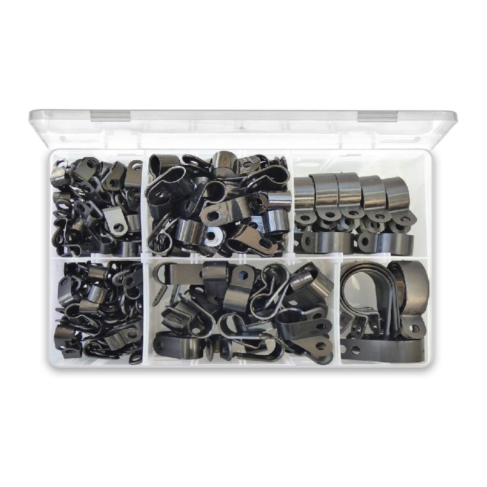 200 Piece Assorted Plastic P-Clip Kit - 4.8-27.9mm - Furneaux Riddall