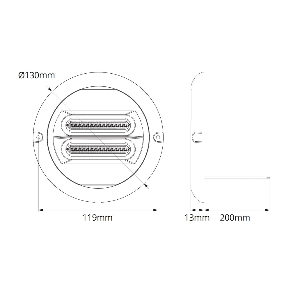 Heavy Duty Interior LED Light Ø 130mm 12/24V 2000 Lumens