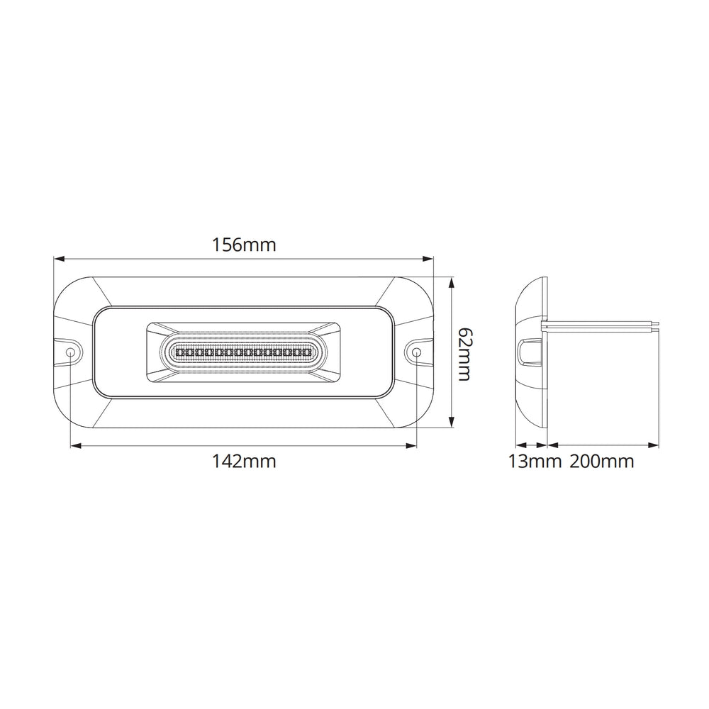 Heavy Duty Interior LED Light 156mm 12/24V 1200 Lumens