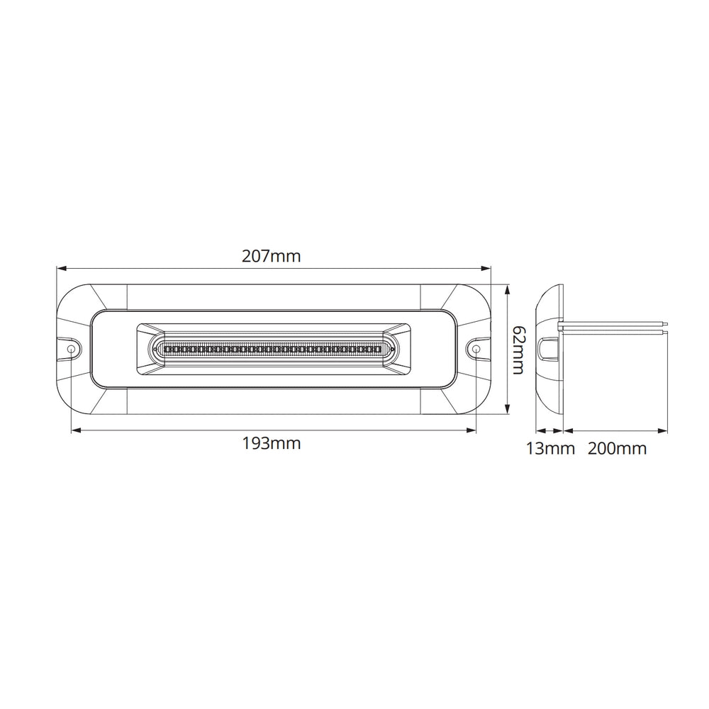 Heavy Duty Interior LED Light 207mm 12/24V 2200 Lumens