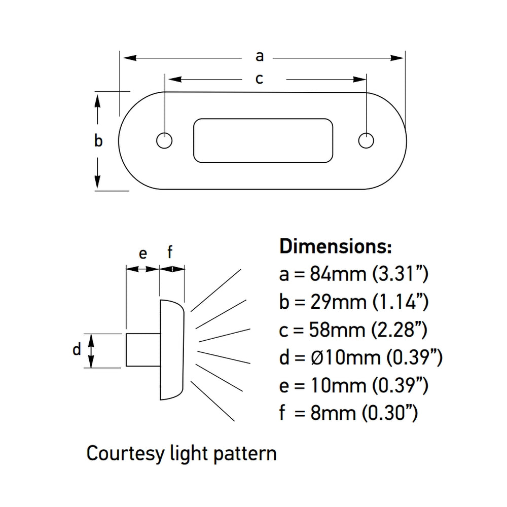 Hella Marine LED Oblong Courtesy Light with Stainless Steel Rim - 12/24V