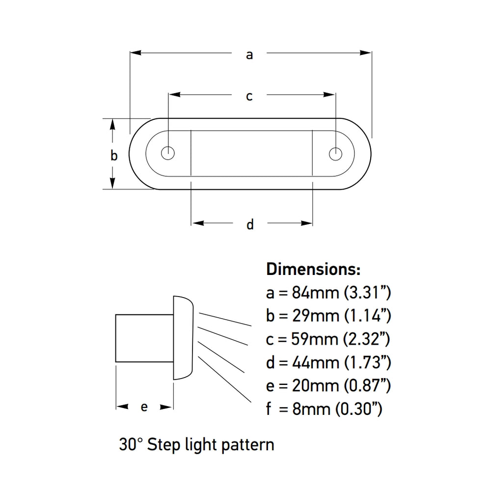 Hella Marine LED Oblong Step Light with Stainless Steel Rim - 12/24V