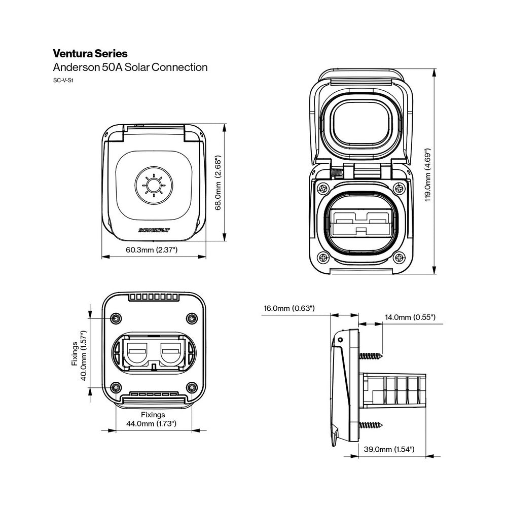Scanstrut Ventura Series Anderson 50A Waterproof Solar Connection
