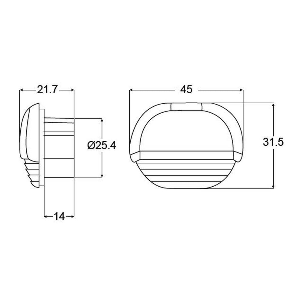 Hella Compact LED Easy Fit Step Light - Warm White - Stainless Steel Cap