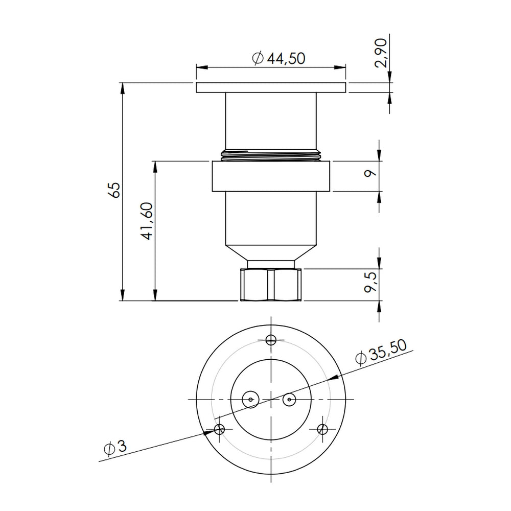 3 Pin Chrome Deck Plug &amp; Socket - 20A