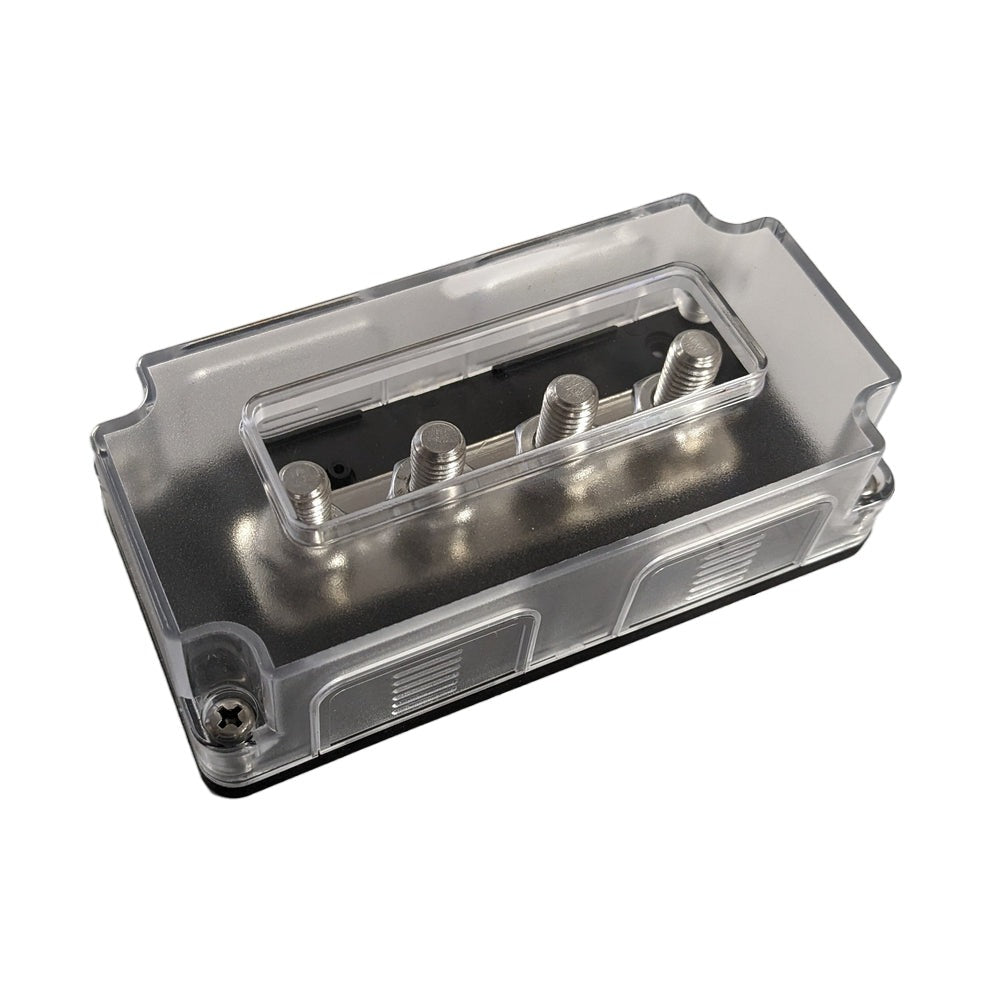 300A Marine Busbar Enclosure with Clear Cover (4x10mm Studs)