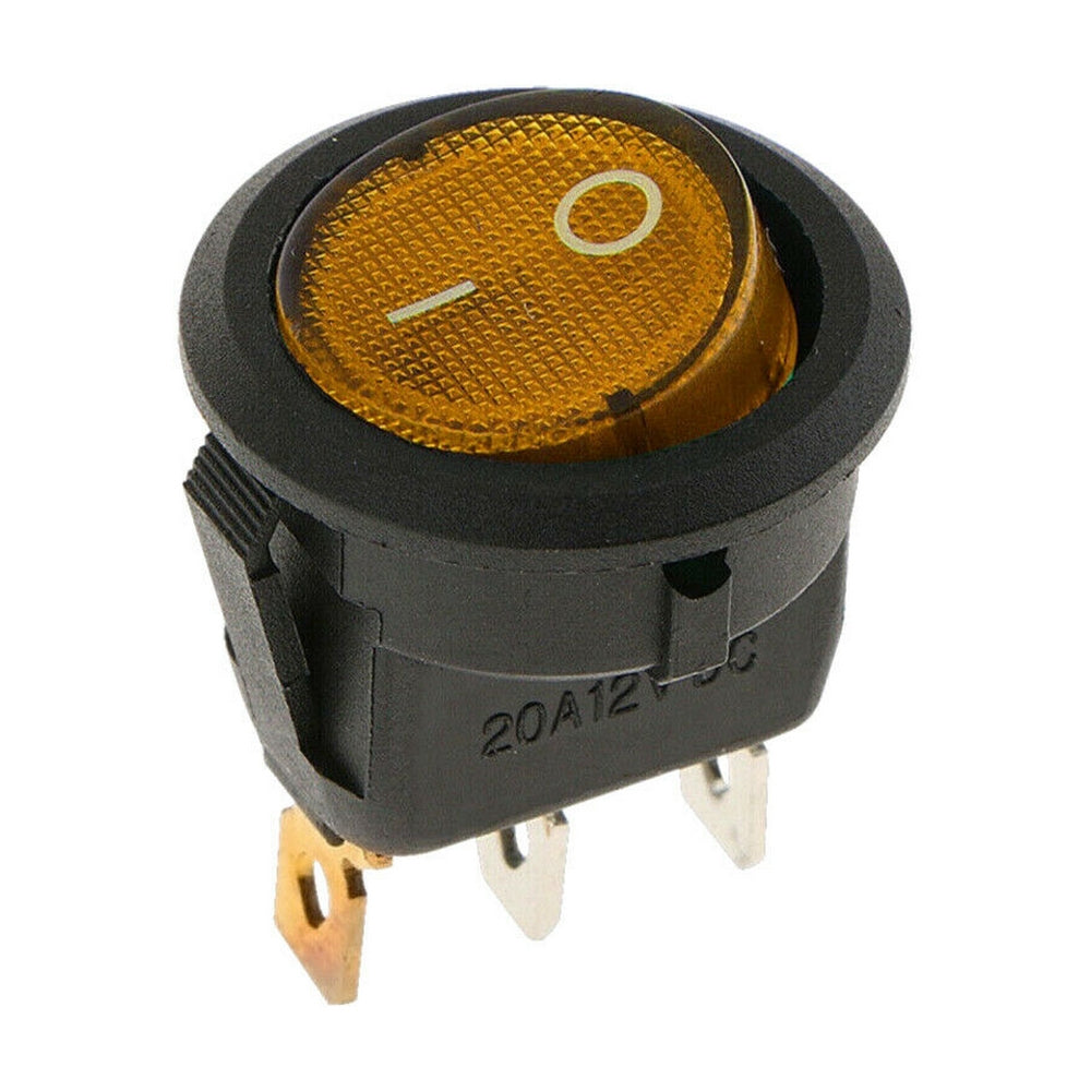 On-Off Round Rocker Switch 12V - 20mm - 16A - Furneaux Riddall