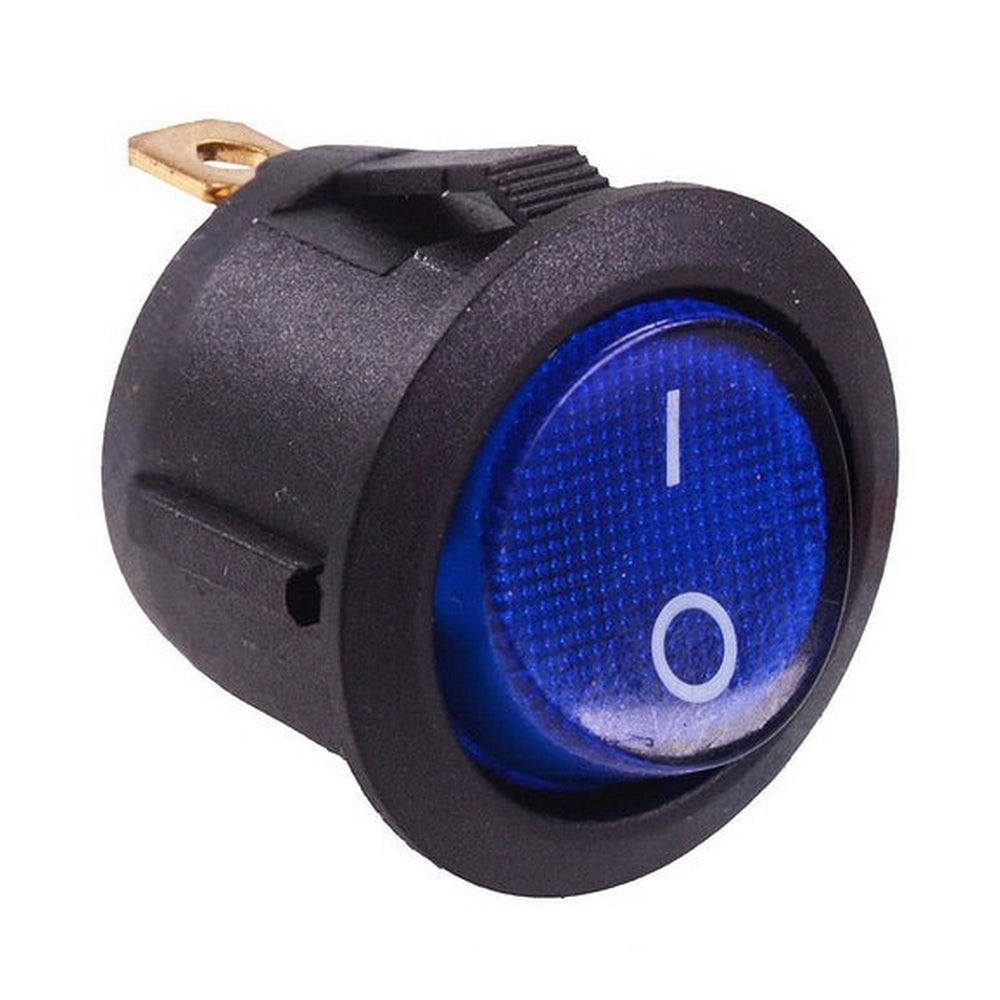 20mm Rounder Rocker Switch On-Off Round Rocker Switch 12V - 20mm - 16A - Furneaux Riddall