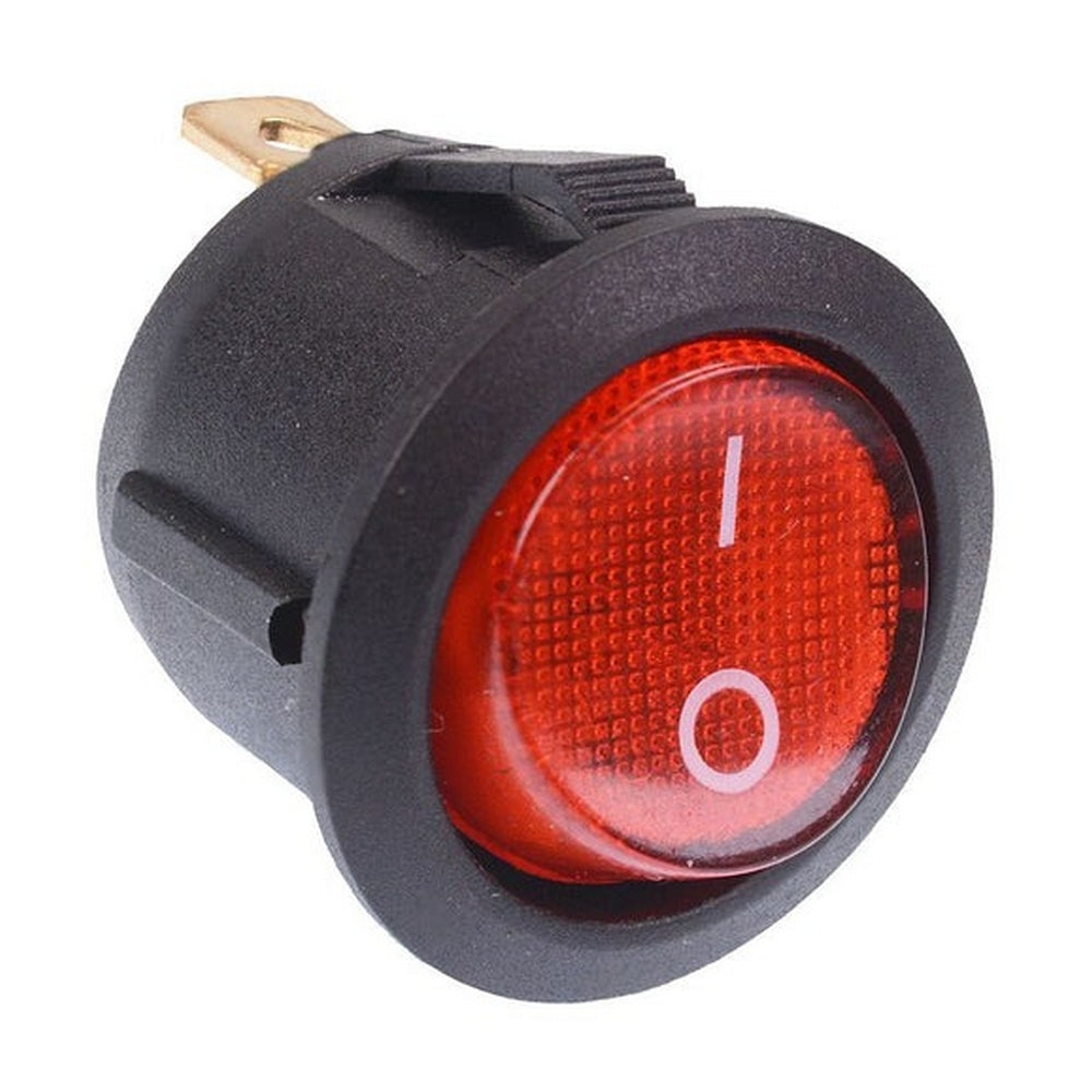 On-Off Round Rocker Switch with 12V Illumination 20mm