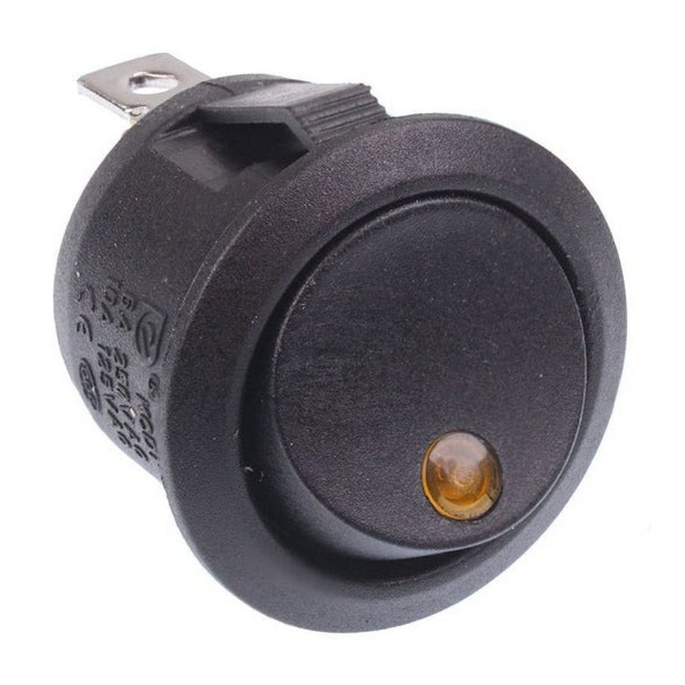 On-Off Round Rocker Switch with 12V Illuminated Dot 20mm - Furneaux Riddall