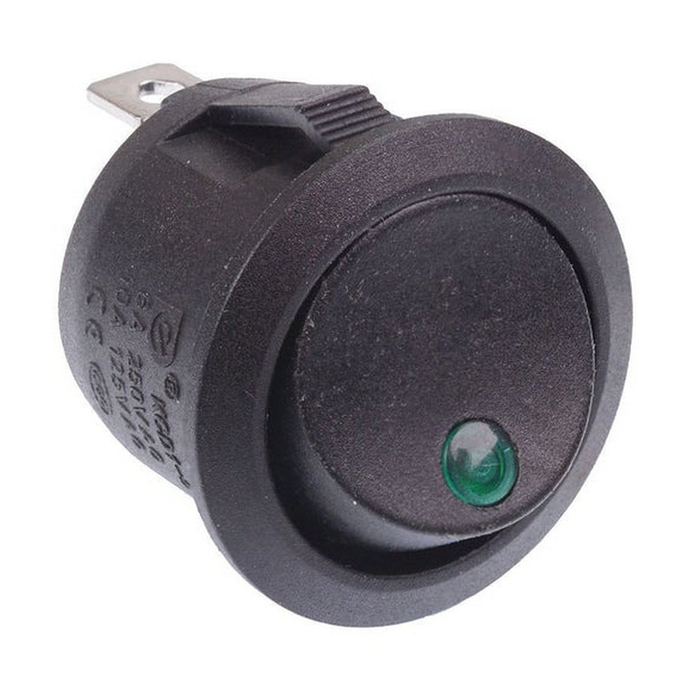 On-Off Round Rocker Switch with 12V Illuminated Dot 20mm - Furneaux Riddall