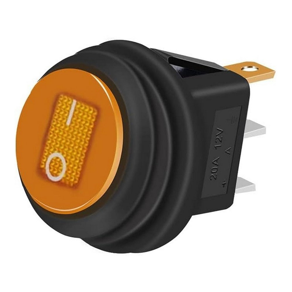 On-Off Illuminated Waterproof Round Rocker Switch 20mm