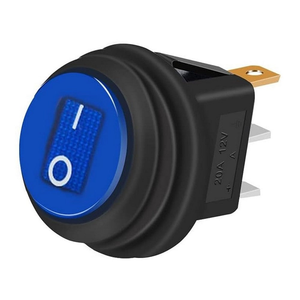 On-Off Illuminated Waterproof Round Rocker Switch 20mm
