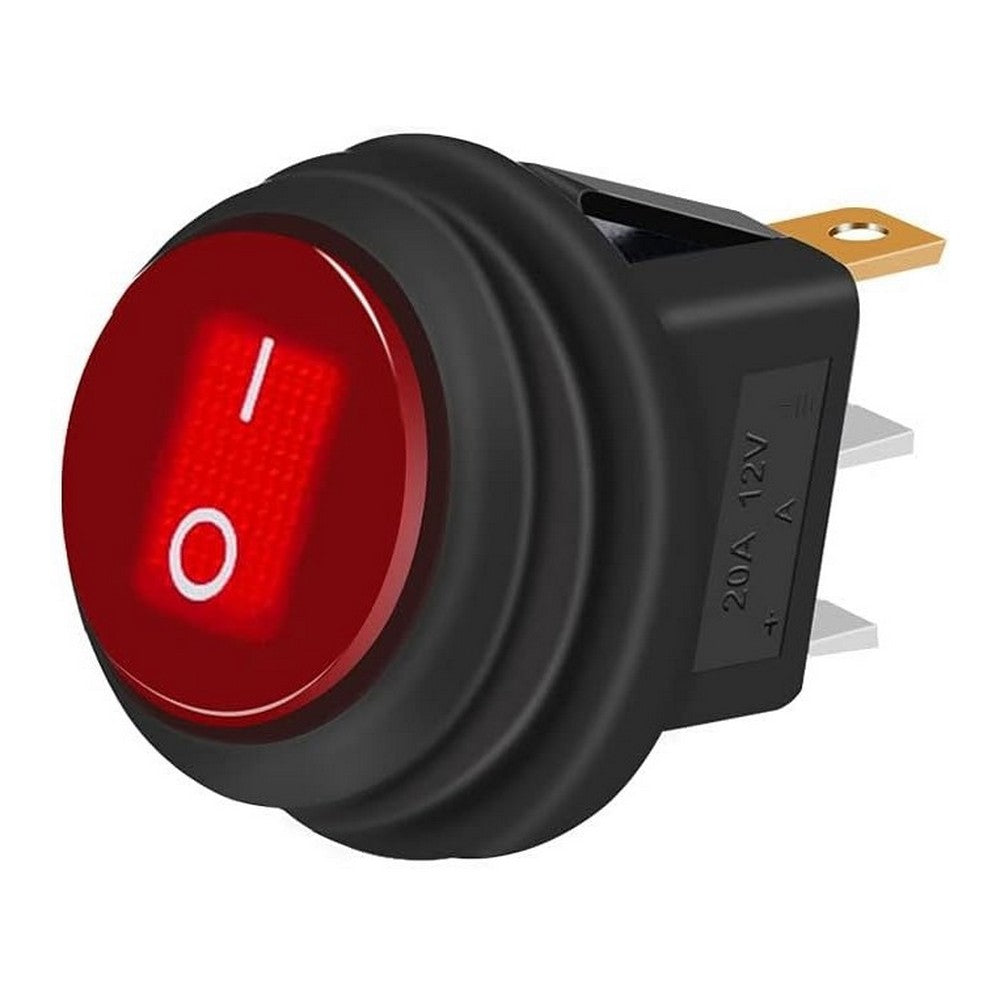 On-Off Illuminated Waterproof Round Rocker Switch 20mm