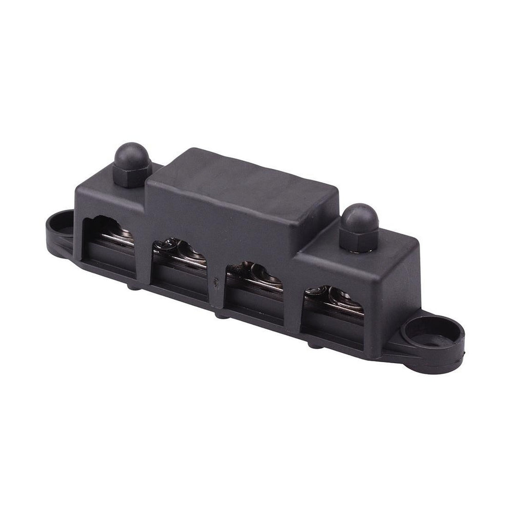 250A 4 Stud M8 Busbar with Cover Black