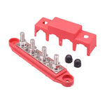 250A 4 Stud M8 Busbar with Cover Red