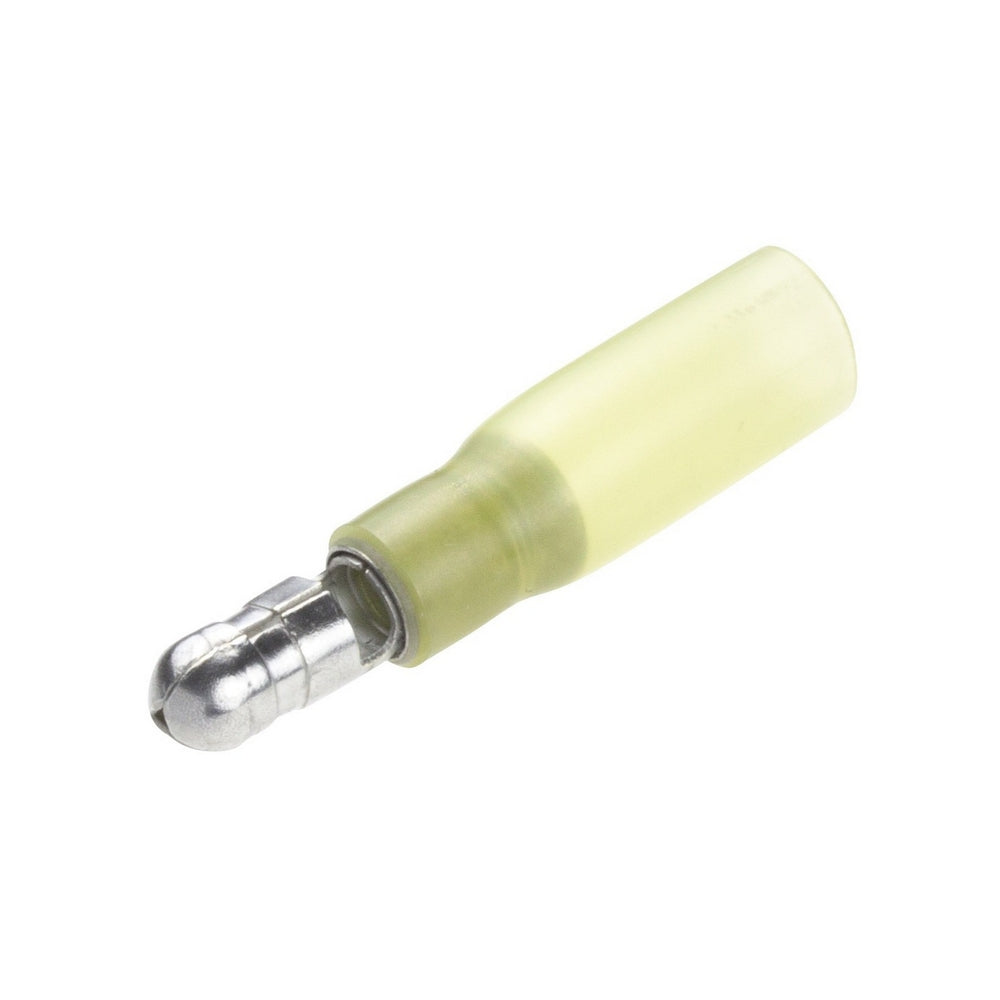 Yellow Adhesive-Lined Heat Shrink 5mm Male Bullet Terminal