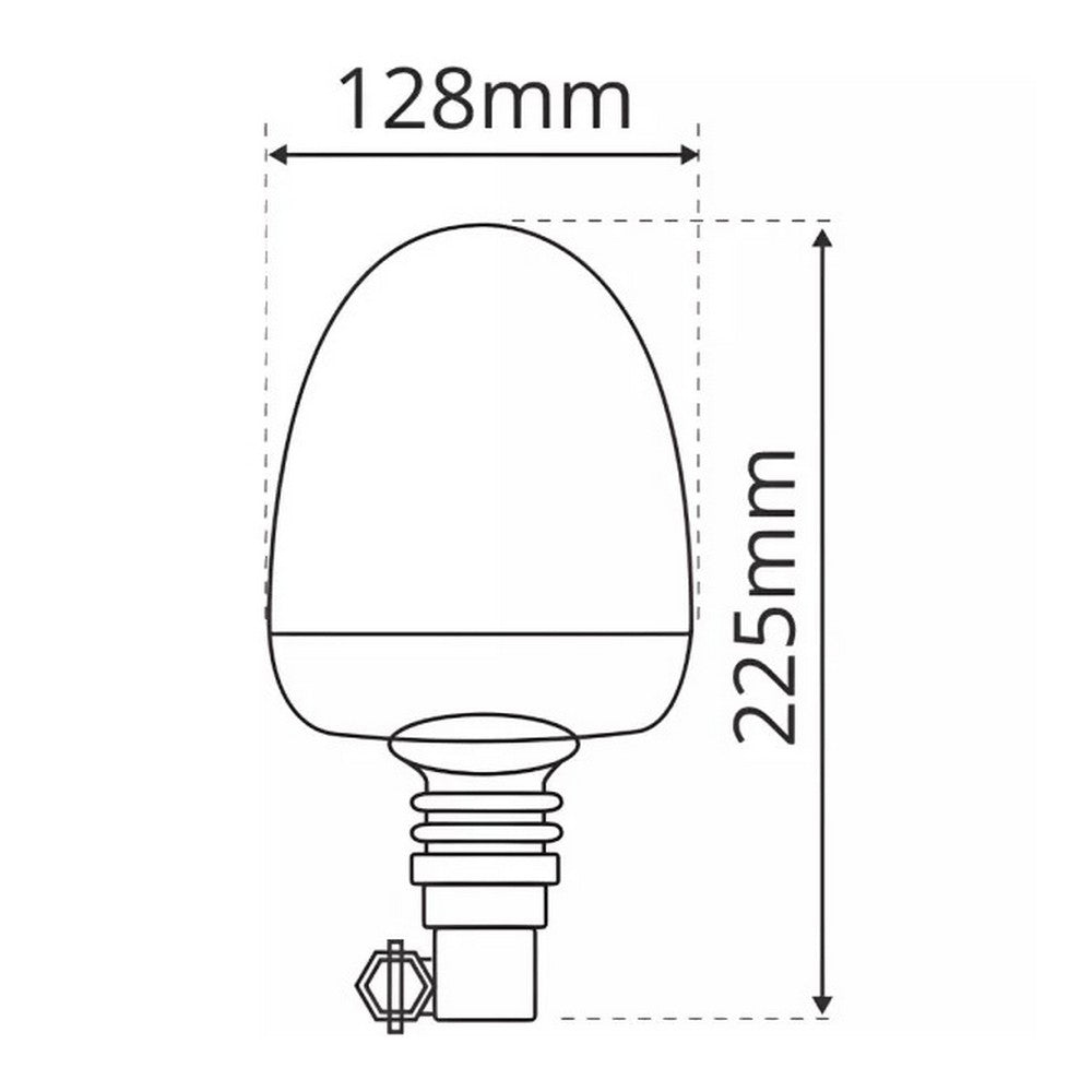LMB Series Amber LED Beacon - Flexi DIN Pole Mount - 12/24V