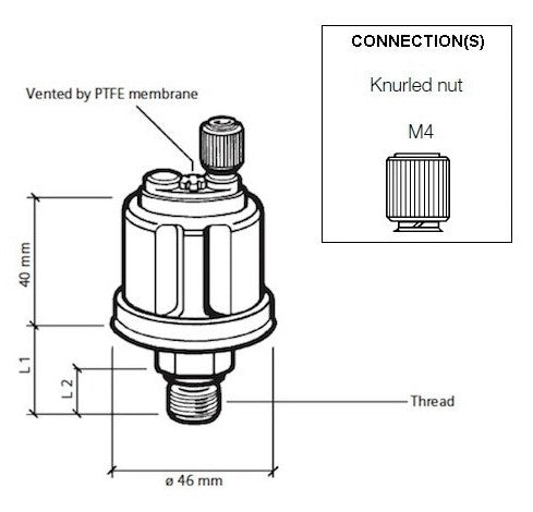 VDO Pressure Sender 10 Bar Earth Return M10 (29/10)
