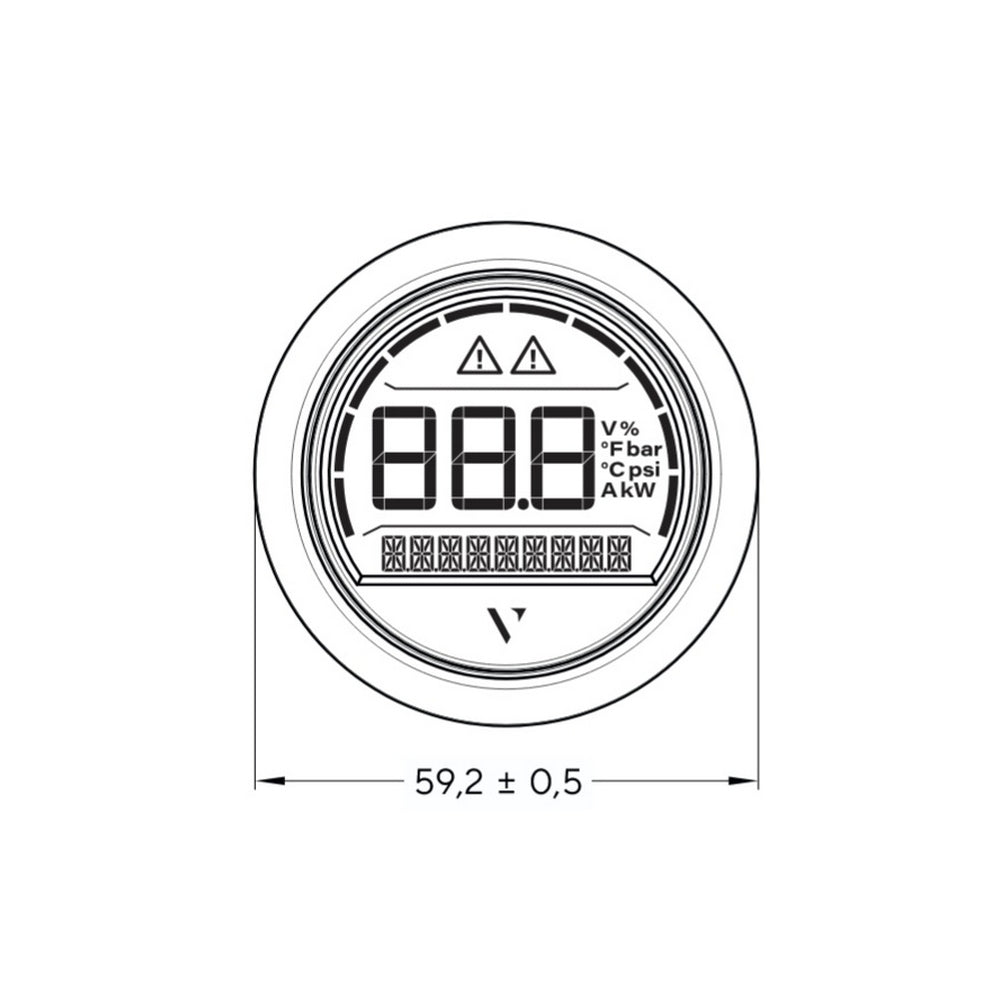 Veratron VL Digital Multifunction Gauge - Black - 52mm