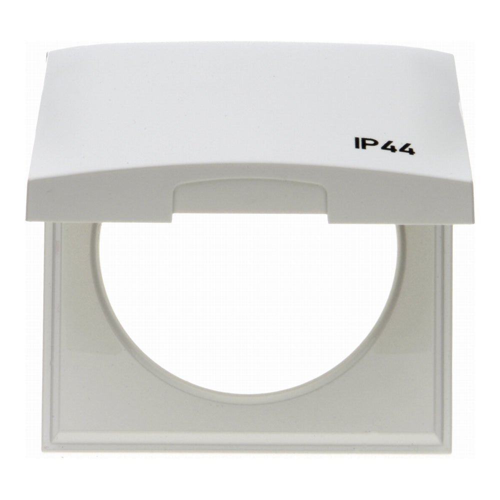 Berker Integro Flow - 1 Gang Frame with Hinged Cover - Polar White