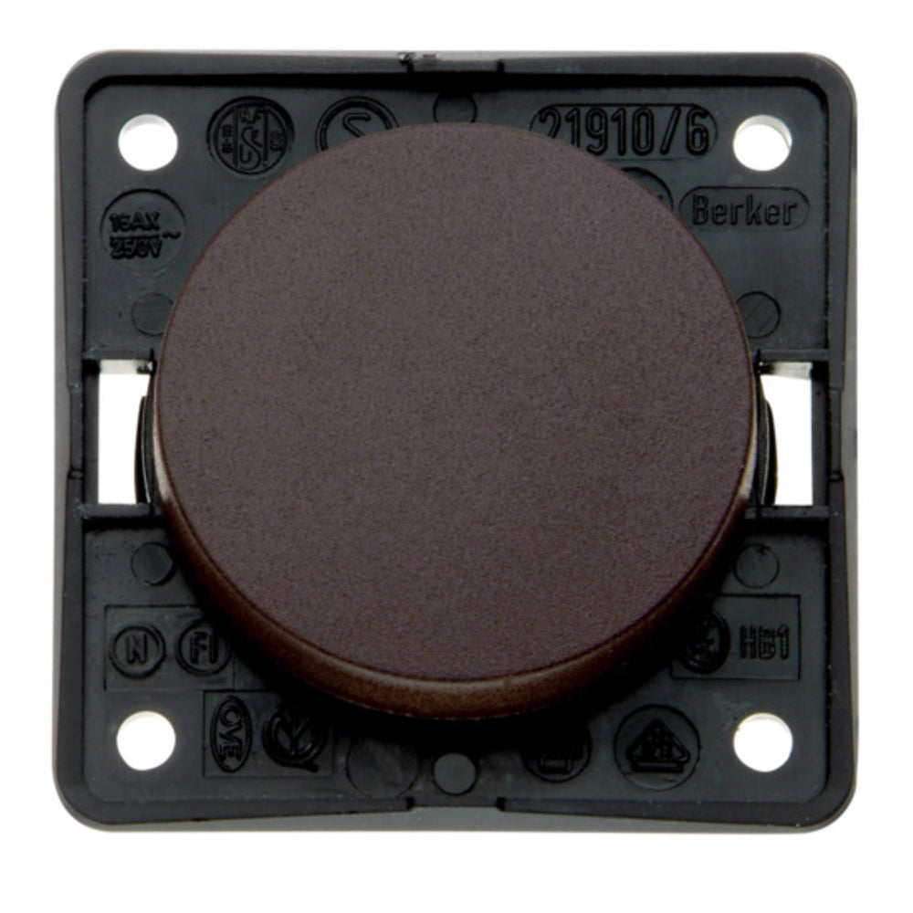 Berker Single Rocker Switch 250V - Brown