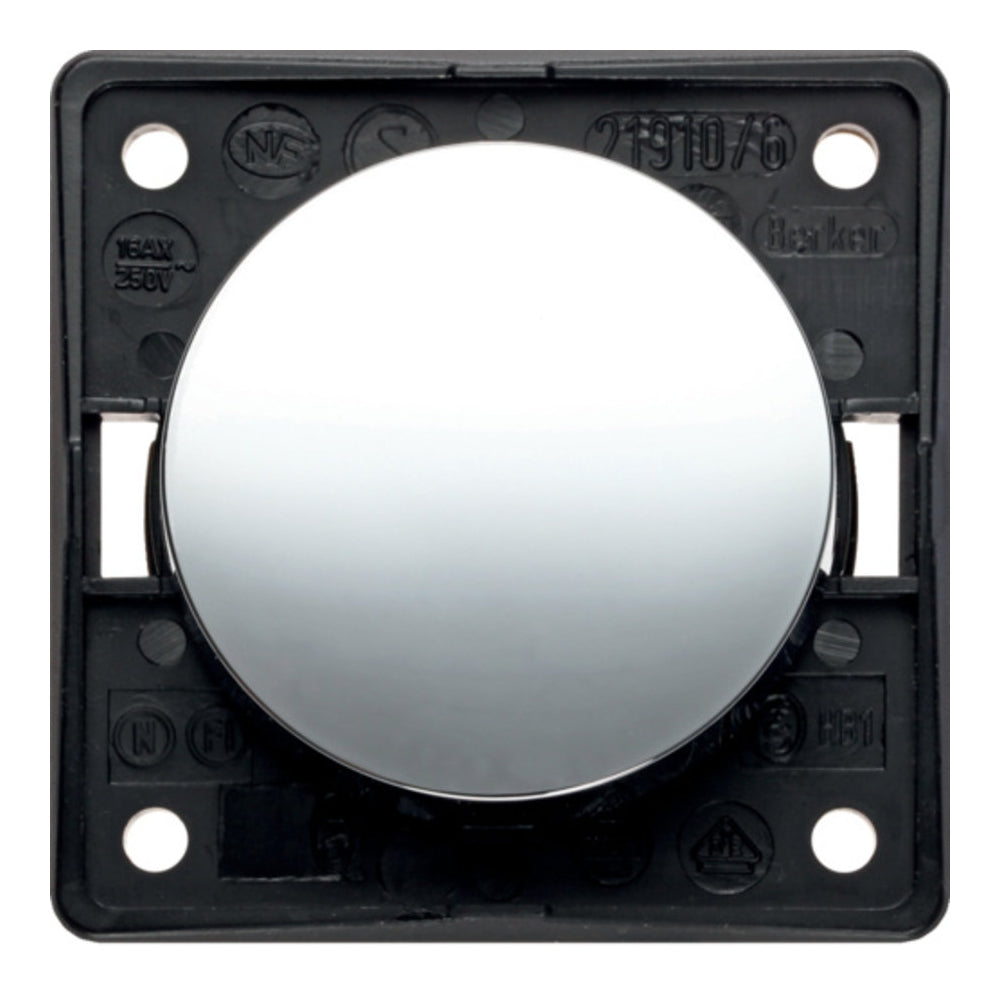 Berker Single Rocker Switch 250V - Glossy Chrome