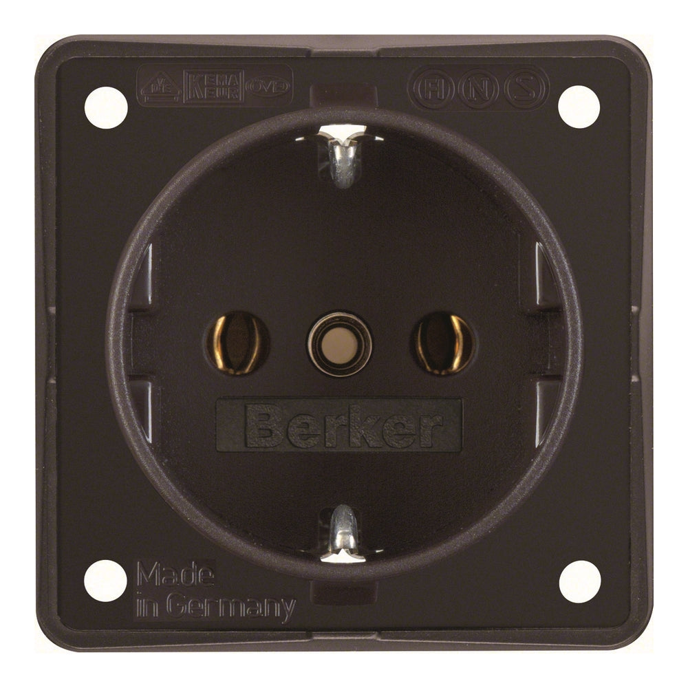 Berker Schuko Continental Socket - Brown