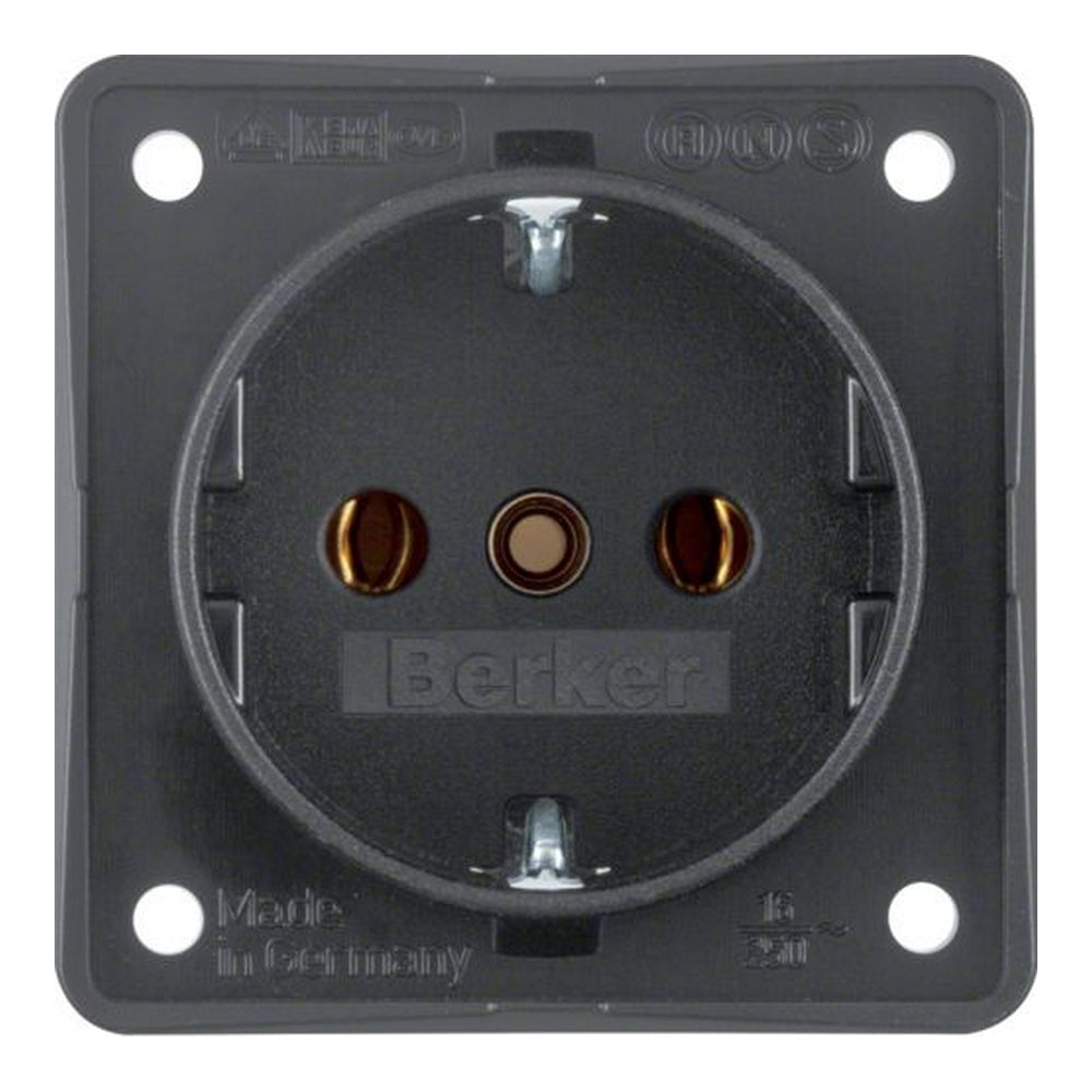 Berker Schuko Continental Socket - Anthracite Black