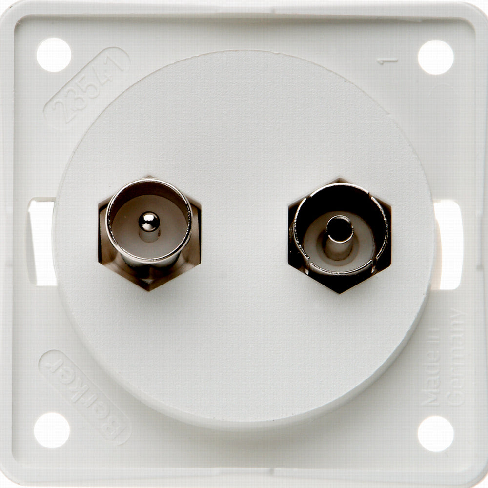Berker Radio/TV Antenna Socket - Polar White