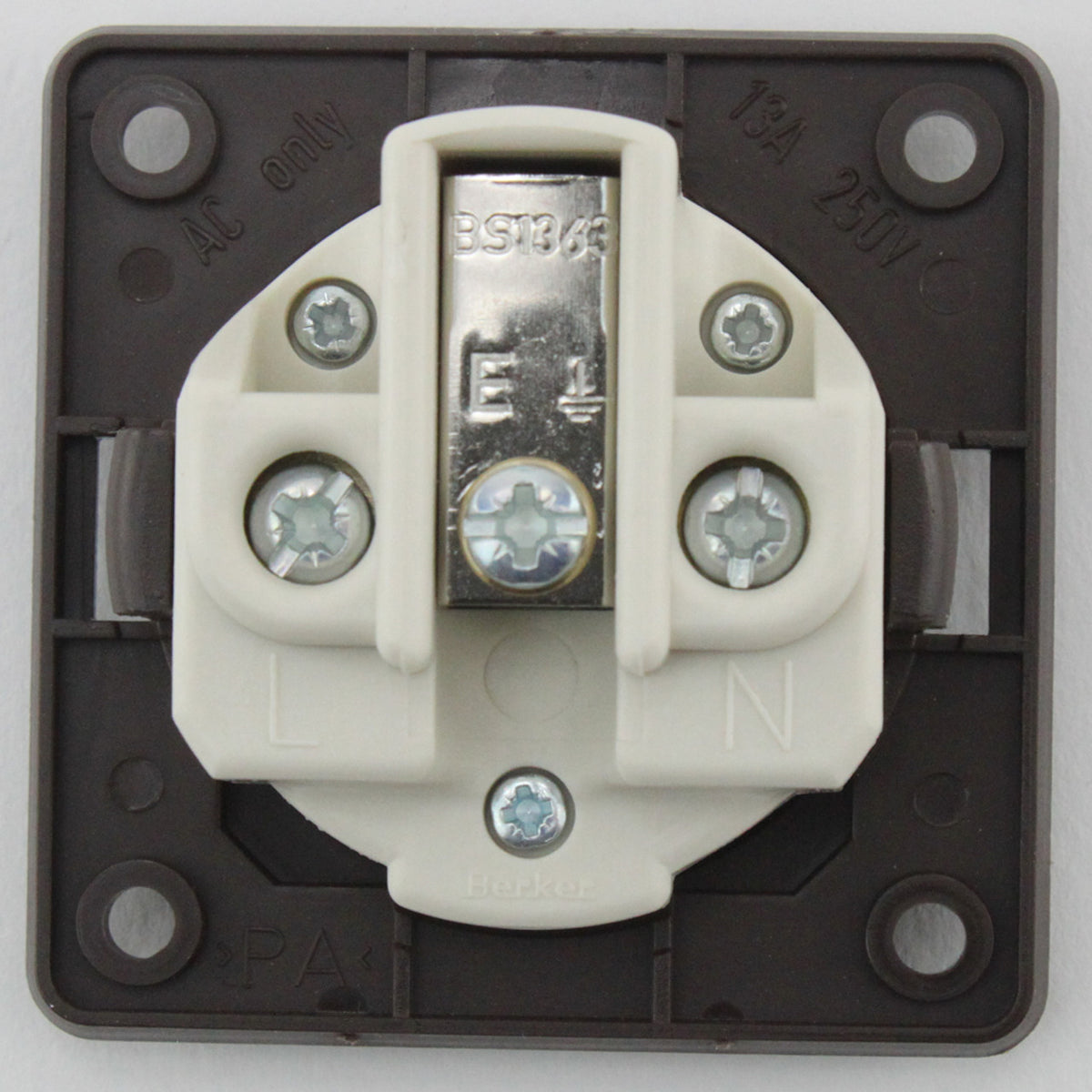 Berker British Standard Socket Outlet - Brown